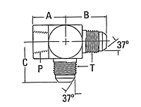 2029 Female Pipe to Male JIC Tee Adapter